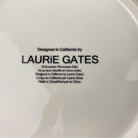 Laurie Gates Floral Ceramic Square 8.75 in Side Salad Dessert Plate, Floral - Picture 4 of 5